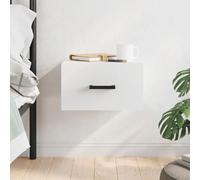 vidaXL Table de chevet murale Blanc