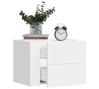 vidaXL Table de chevet murale blanc