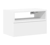vidaXL Table de chevet murale blanche 45 x 26 x 28,5 cm – armoire de chevet flottante 858596