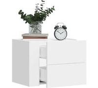 vidaXL Table de chevet murale blanc