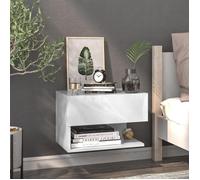 vidaXL Table de chevet murale Blanc 810953