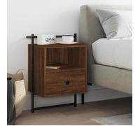 vidaXL Table de chevet murale Chêne brun Bois d'ingénierie 40x30x61 cm 833441 Marron G