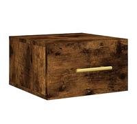 vidaXL Table de chevet murale Chêne fumé 35 x 35 x 20 cm