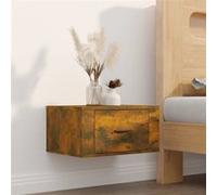 Vidaxl Table De Chevet Murale Chêne Fumé 50x36x25 Cm