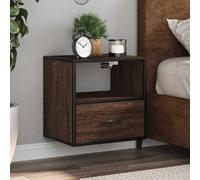 vidaXL Table de Chevet Murale Chêne Marron