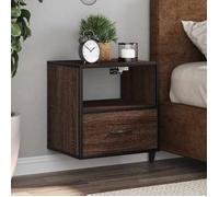 vidaXL Table de chevet murale chêne marron 40x31x39,5 cm