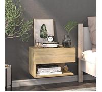 vidaXL Table de chevet murale Chêne Sonoma Bois d'ingénierie Marron