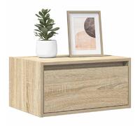 vidaXL Table de chevet murale LED - Chêne Sonoma