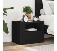 vidaXL Table de chevet murale noir 45x30x35 cm
