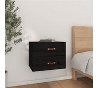 820984 vidaXL Table de chevet murale Noir 50x36x40 cm