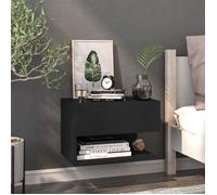 vidaXL Table de chevet murale 810955 Noir – Bois d'ingénierie