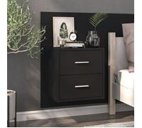 vidaXL Table de chevet murale Noir Bois d'ingénierie