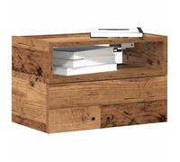 vidaXL Table de chevet murale - Vieux bois