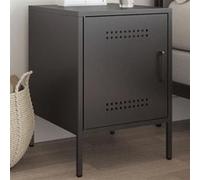 vidaXL Table de chevet noir 36x39x50,5 cm acier