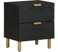 vidaXL Table de chevet noir 40x33x46 cm bois de manguier solide, armoire de chevet, armoire de lit, table d'appoint pour 4017646 Noir G