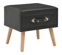 VIDAXL Table de chevet Noir similicuir