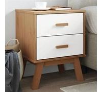 vidaXL Table de Chevet Olden - Blanc et Marron