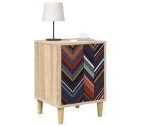 vidaXL Table de Chevet OMMEN 2 pc Chêne Sonoma 36 x 33 x 50 cm, Mobilier de Chambre Moderne, Table de Nuit rectangulaire avec Rangement, Cabinet Compact en chêne Sonoma