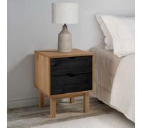 vidaXL Table de chevet OTTA Noir 45 x 39 x 57 cm Bois de pin massif