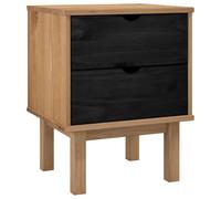 vidaXL Table de Chevet OTTA Noir 45 x 39 x 57 cm Bois de pin Massif,