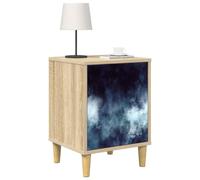 vidaXL Table de Chevet RAALTE 2 pc Chêne Sonoma 36 x 33 x 50 cm, Mobilier de Chambre Moderne, Table de Nuit rectangulaire avec Rangement, Cabinet Compact en chêne Sonoma