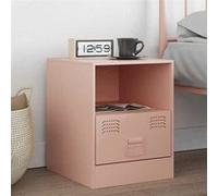 vidaXL Table de chevet 841753 – acier 34,5x39x44 cm – rose, support de téléphone