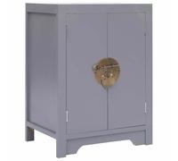 Table De Chevet Gris 38x28x52 Cm Bois De Paulownia