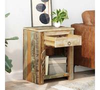 Table de Chevet Vintage Multicolore 1 tiroir 1 Porte