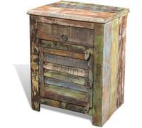 Table de Chevet Vintage Multicolore 1 tiroir 1 Porte
