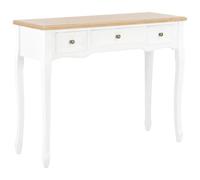 vidaXL Table de Console et Coiffeuse avec 3 Tiroirs Table de Maquillage Meuble de Chambre à Coucher Couloir Salon Entrée Salle à Manger Bureau Maison Blanc