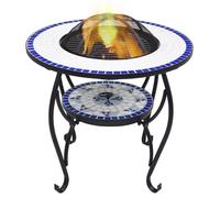 vidaXL Table de foyer mosaïque 68 cm céramique bleu et blanc