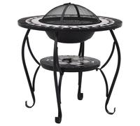 vidaXL Table de foyer mosaïque Noir et blanc 68 cm Céramique
