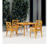 vidaXL Table de jardin 110 x 110 x 75 cm Bois massif d'acacia Jaune G