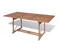 vidaXL Table de jardin en teck massif 180x90x75 cm 6 personnes