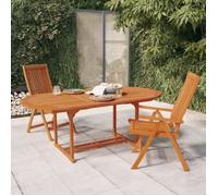 vidaXL Table de jardin 200x100x75 cm en bois massif d'eucalyptus