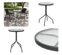 vidaXL Table de jardin Ø50x71 cm en acier anthracite - Table de jardin - Tables de jardin - Table ronde - Table d'extérieur