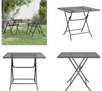 vidaXL Table de jardin 80 x 80 x 72 cm en métal déployé anthracite - Table de jardin - Tables de jardin - Table d'extérieur - Table d'extérieur