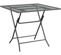 vidaXL Table de jardin 80x80x72 cm métal déployé anthracite