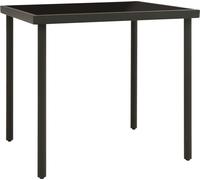 vidaXL Table de jardin 80x80x72 cm en verre et acier anthracite