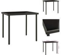 vidaXL Table de jardin à manger anthracite 80x80x72 cm verre et acier - Tables de jardin