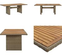 vidaXL Table de jardin à manger Marron 200x100x74 cm Poly Rotin - Table de jardin - Table d'extérieur - Tables d'extérieur