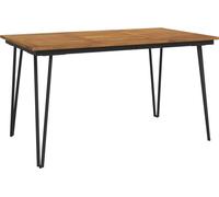 vidaXL Table de jardin à pieds en épingle à cheveux 140 × 80 × 75 cm en bois massif d'acacia