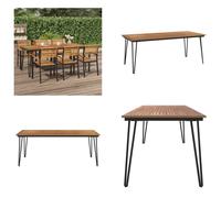 vidaXL Table de jardin à pieds en épingle à cheveux 200 x 90 x 75 cm en bois d'acacia massif - Table de jardin - Tables de jardin - Table d'extérieur - Table de terrasse