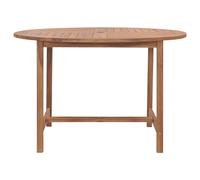 vidaXL Table de jardin Ø110 x 75 cm en teck massif