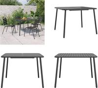 vidaXL Table de jardin Anthracite 100x100x71 cm Acier - Table de jardin - Tables de jardin - Table extérieure - Table de terrasse