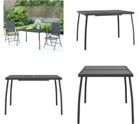 vidaXL Table de jardin Anthracite 110x80x72 cm Grille d'acier - Table de jardin - Tables de jardin - Table extérieure - Table de terrasse