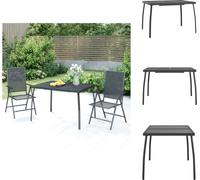 vidaXL Table de jardin anthracite 110x80x72 cm Grille en acier - Tables de jardin