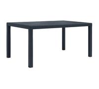 vidaXL Table de jardin anthracite 150x90x72 cm plastique aspect rotin