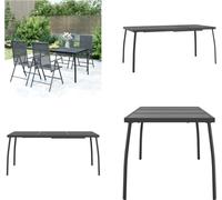 vidaXL Table de jardin Anthracite 165x80x72 cm Grille d'acier - Table de jardin - Tables de jardin - Table extérieure - Table de terrasse
