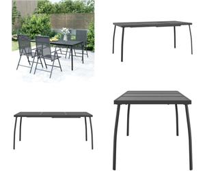 vidaXL Table de jardin Anthracite 165x80x72 cm Grille d'acier - Table de jardin - Tables de jardin - Table extérieure - Table de terrasse
